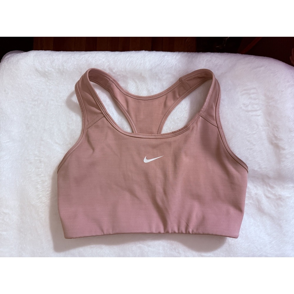 Nike Dri-FIT Racerback Sports Bra Medium Support Dusty Rose Pink Womens Size M